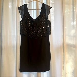 Mini dark grey/black bodycon dress with sequin detailing